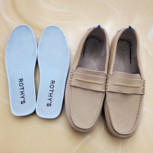 Rothy\'s The Driving Loafer In Beige Tan Men\'s Slip On Knit Shoes Size 9.5 main image 10